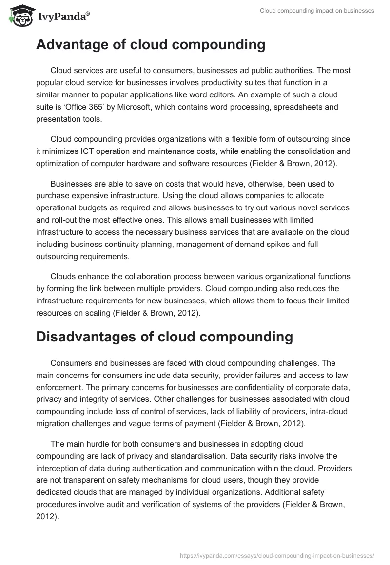 Cloud compounding impact on businesses. Page 2