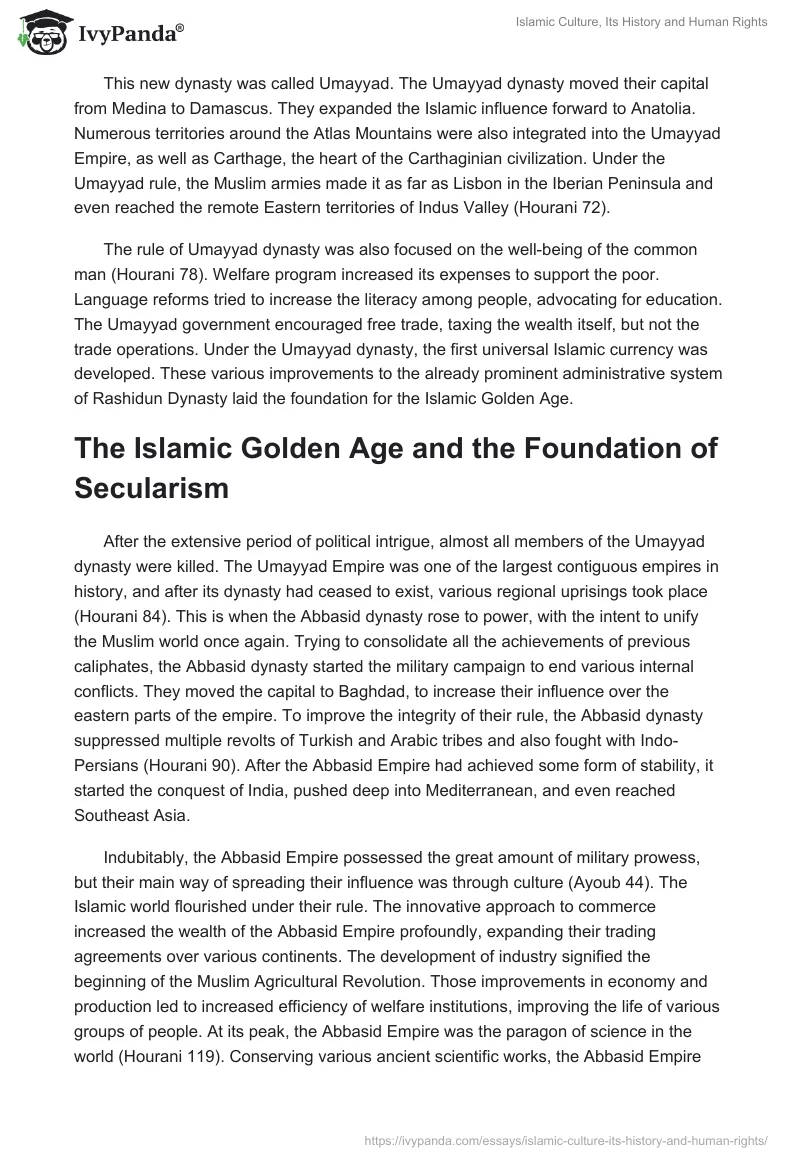 Islamic Culture, Its History and Human Rights. Page 3
