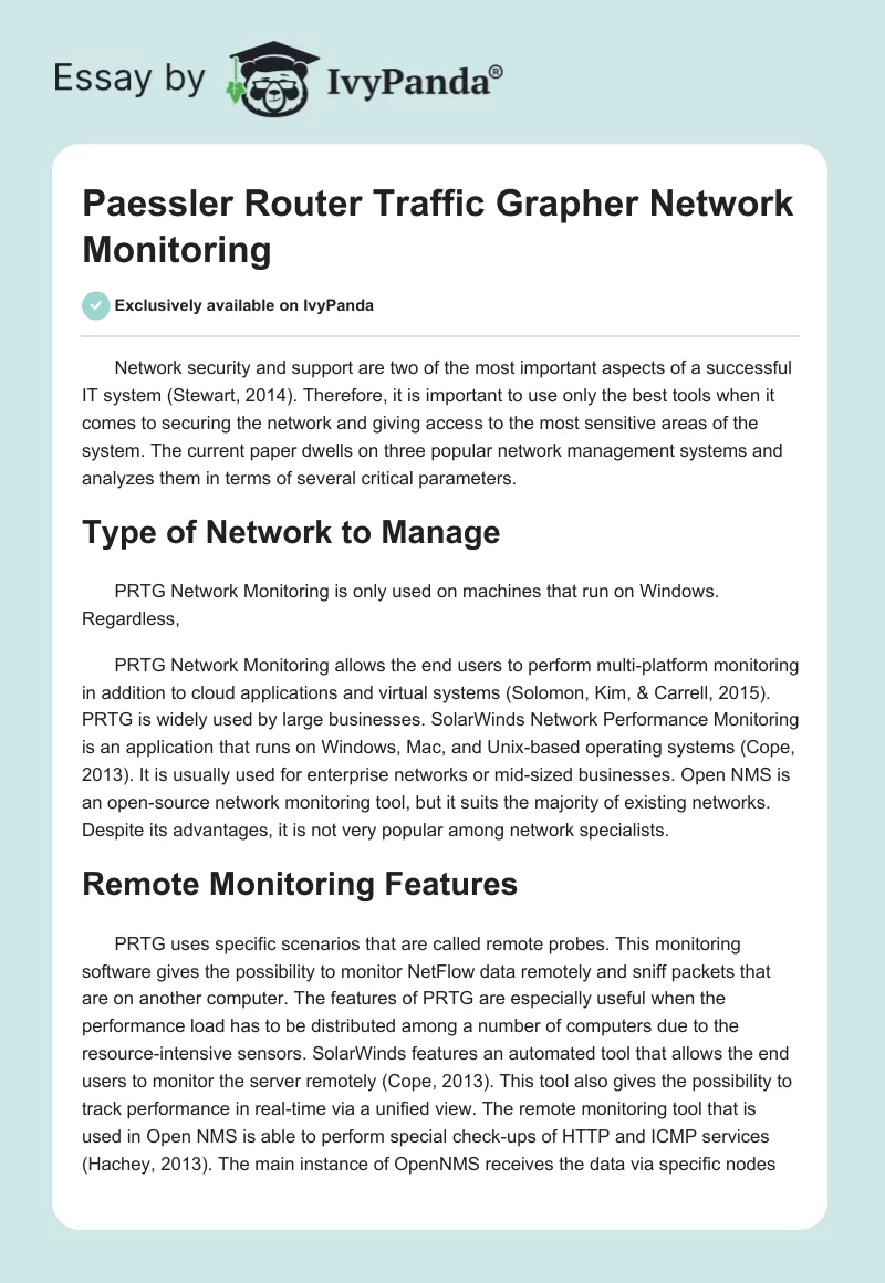 Paessler Router Traffic Grapher Network Monitoring. Page 1