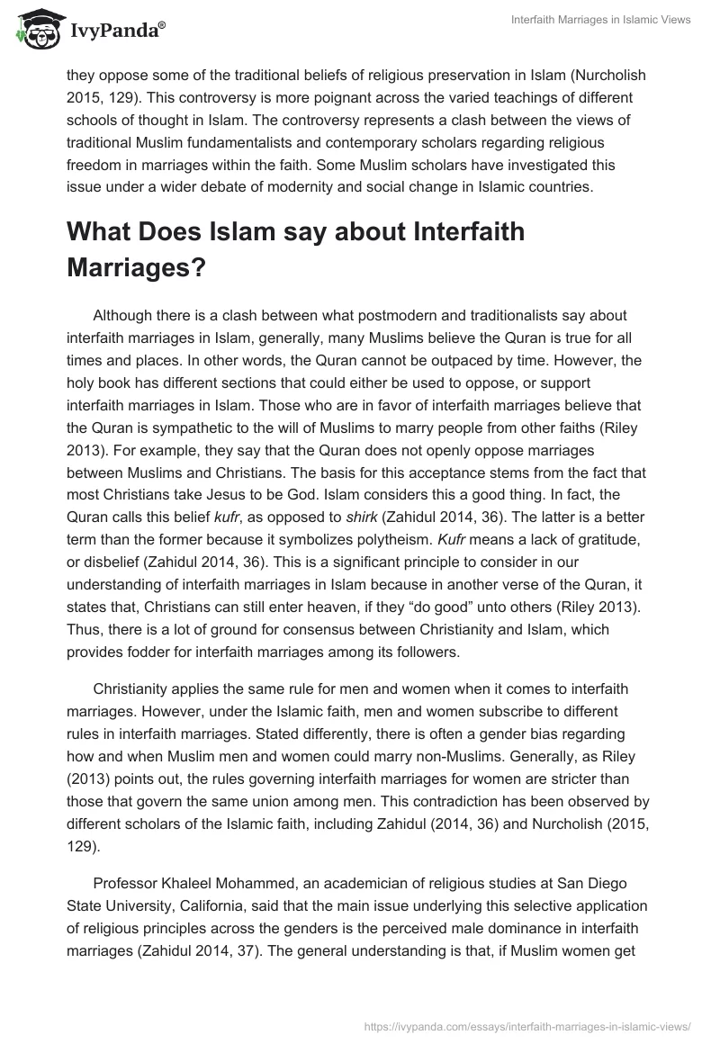 Interfaith Marriages in Islamic Views. Page 2
