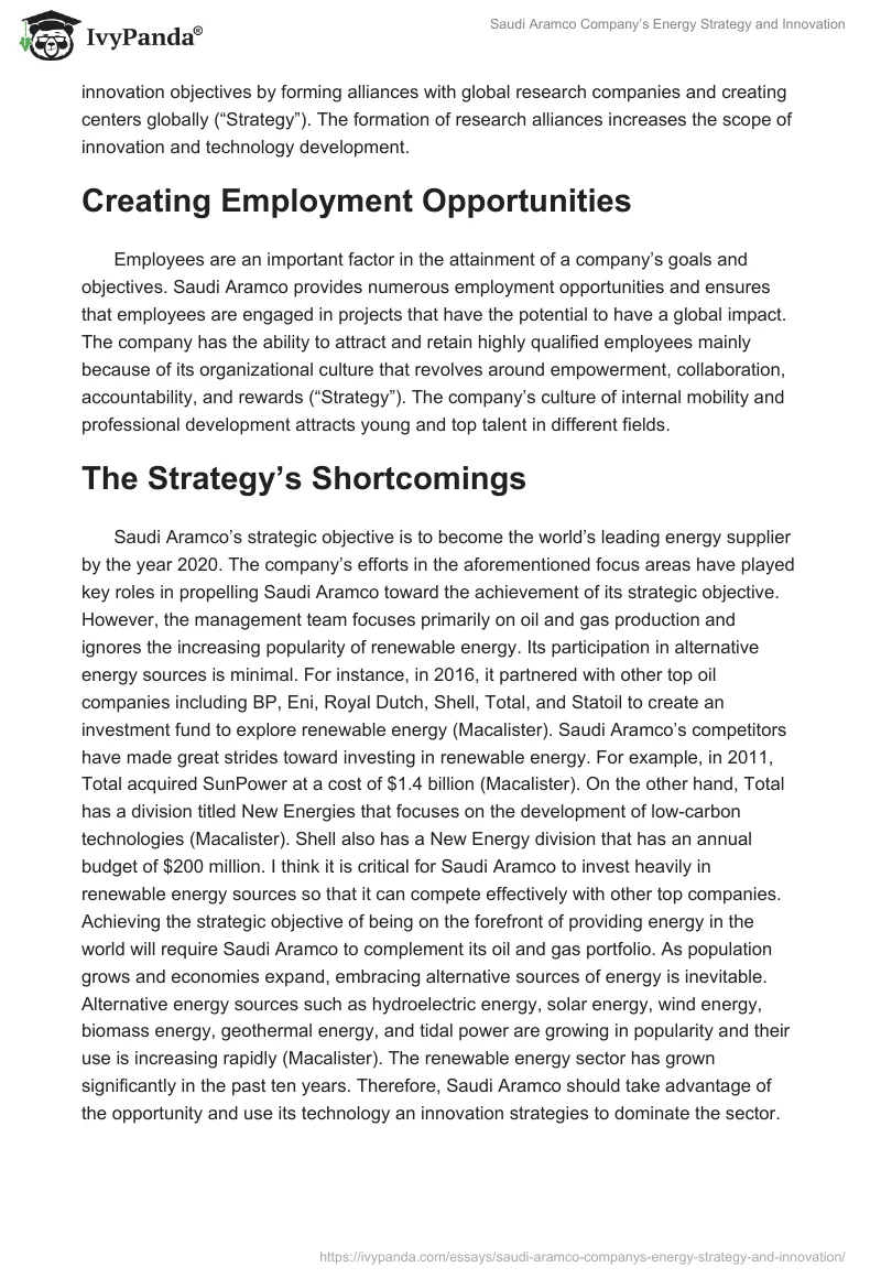 Saudi Aramco Company’s Energy Strategy and Innovation. Page 4