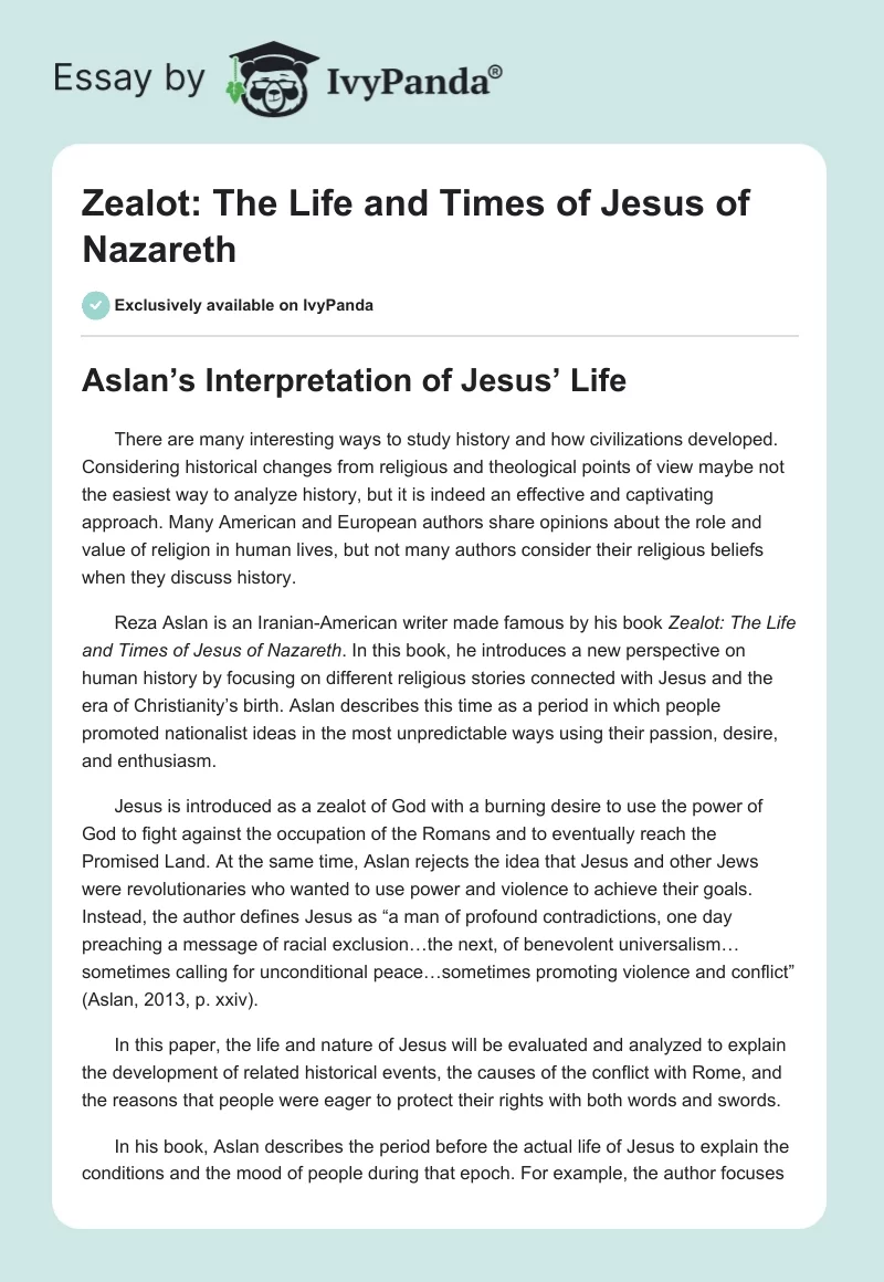Zealot: The Life and Times of Jesus of Nazareth. Page 1