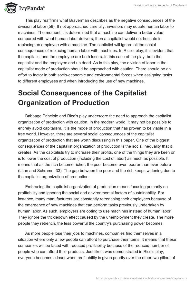 Division of Labor: Aspects of Capitalism. Page 4