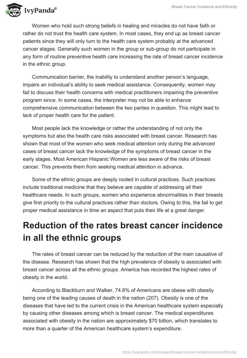 Breast Cancer Incidence and Ethnicity. Page 5