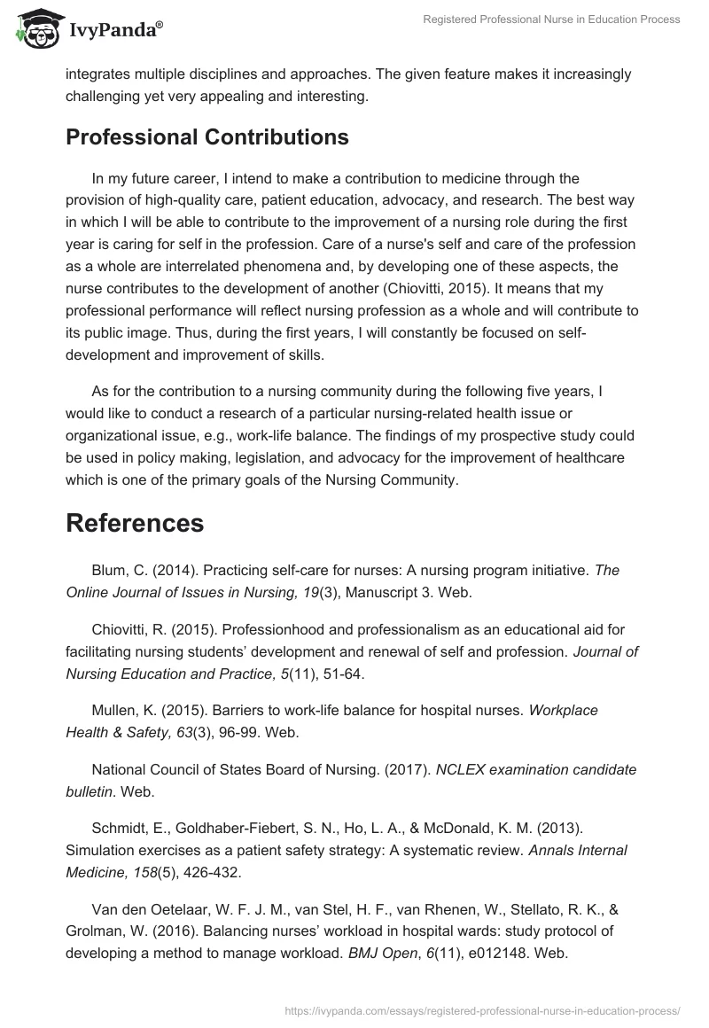 Registered Professional Nurse in Education Process. Page 4