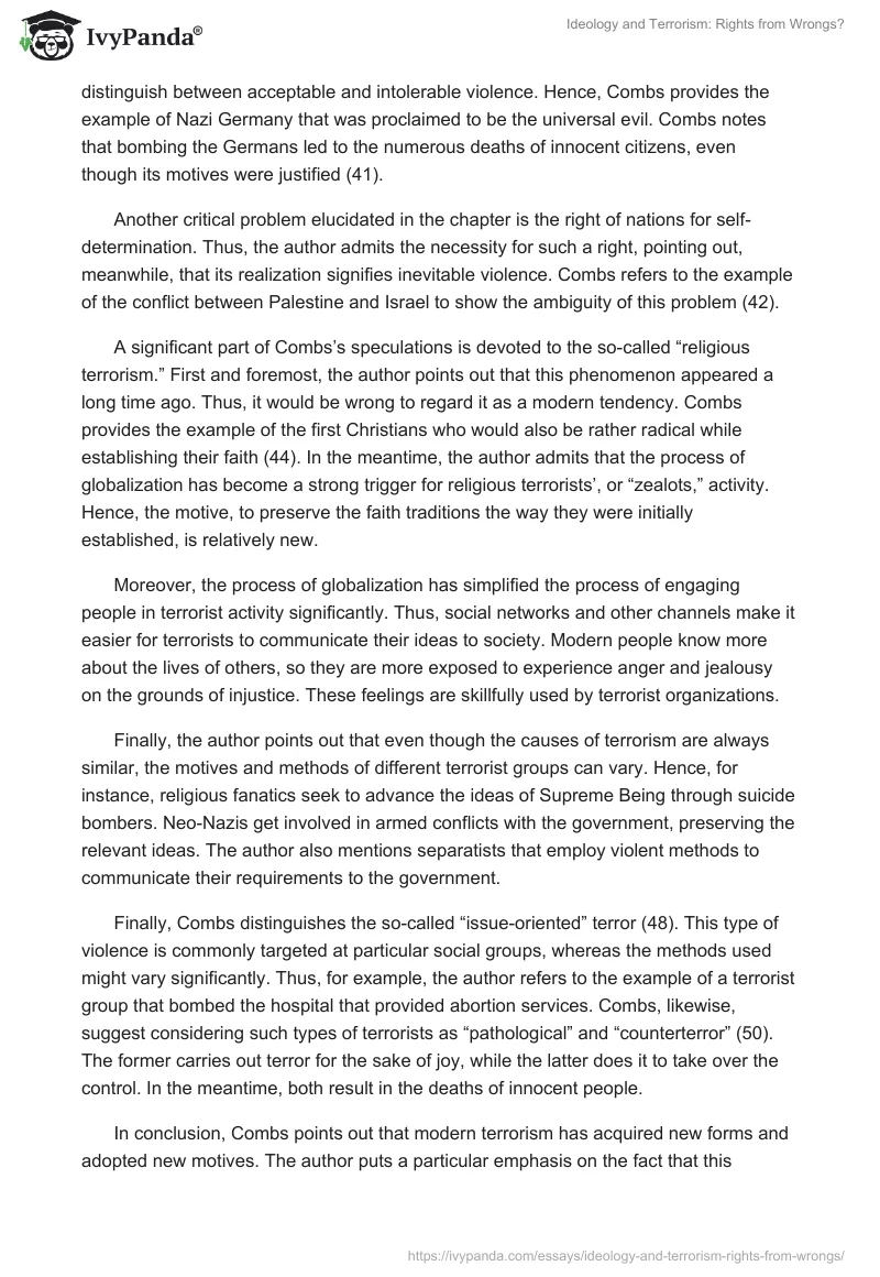 Ideology and Terrorism: Rights from Wrongs?. Page 2