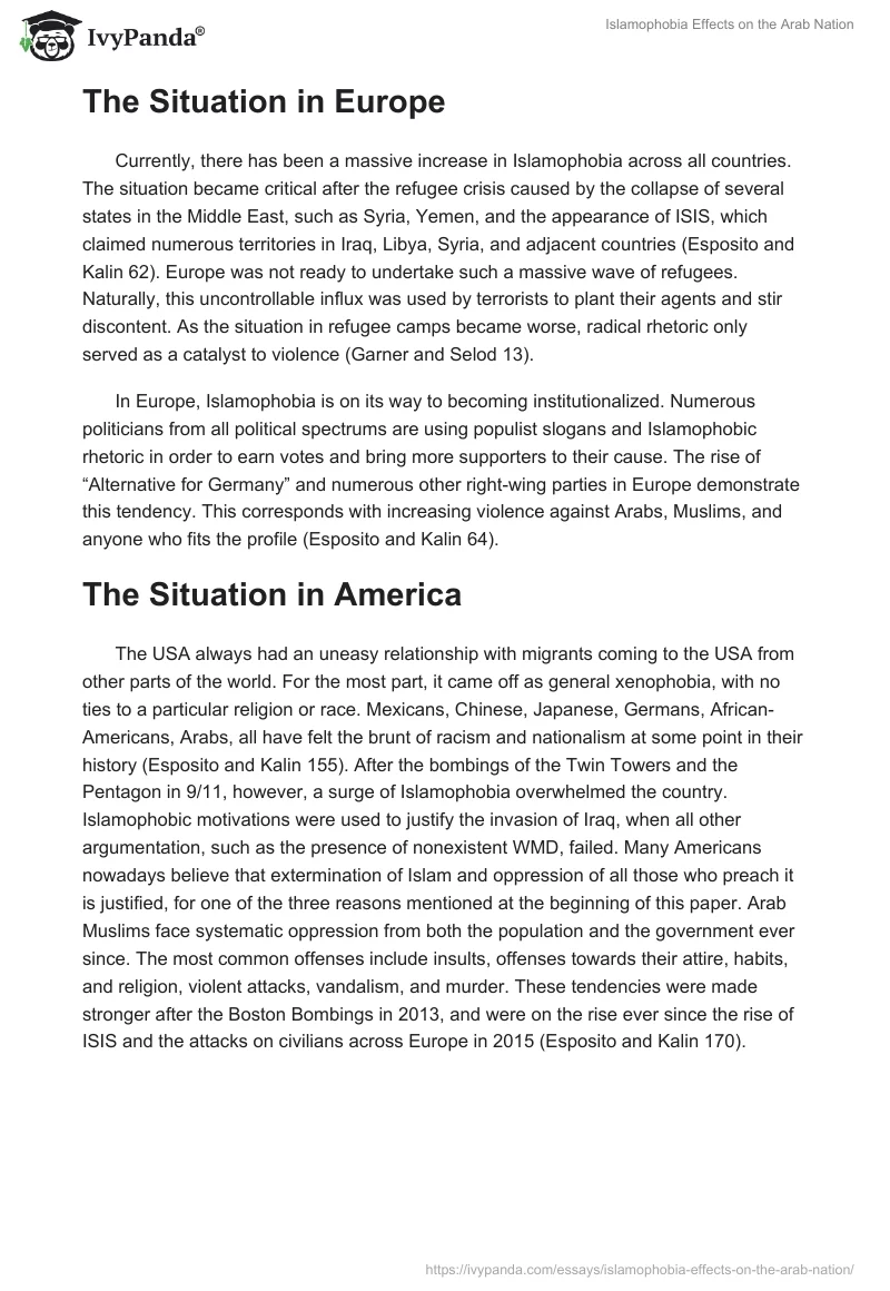 Islamophobia Effects on the Arab Nation. Page 4