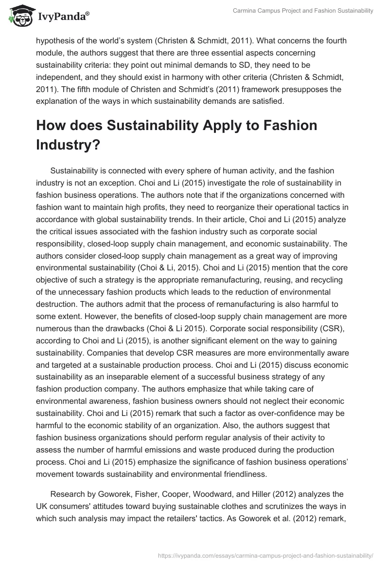 Carmina Campus Project and Fashion Sustainability. Page 3