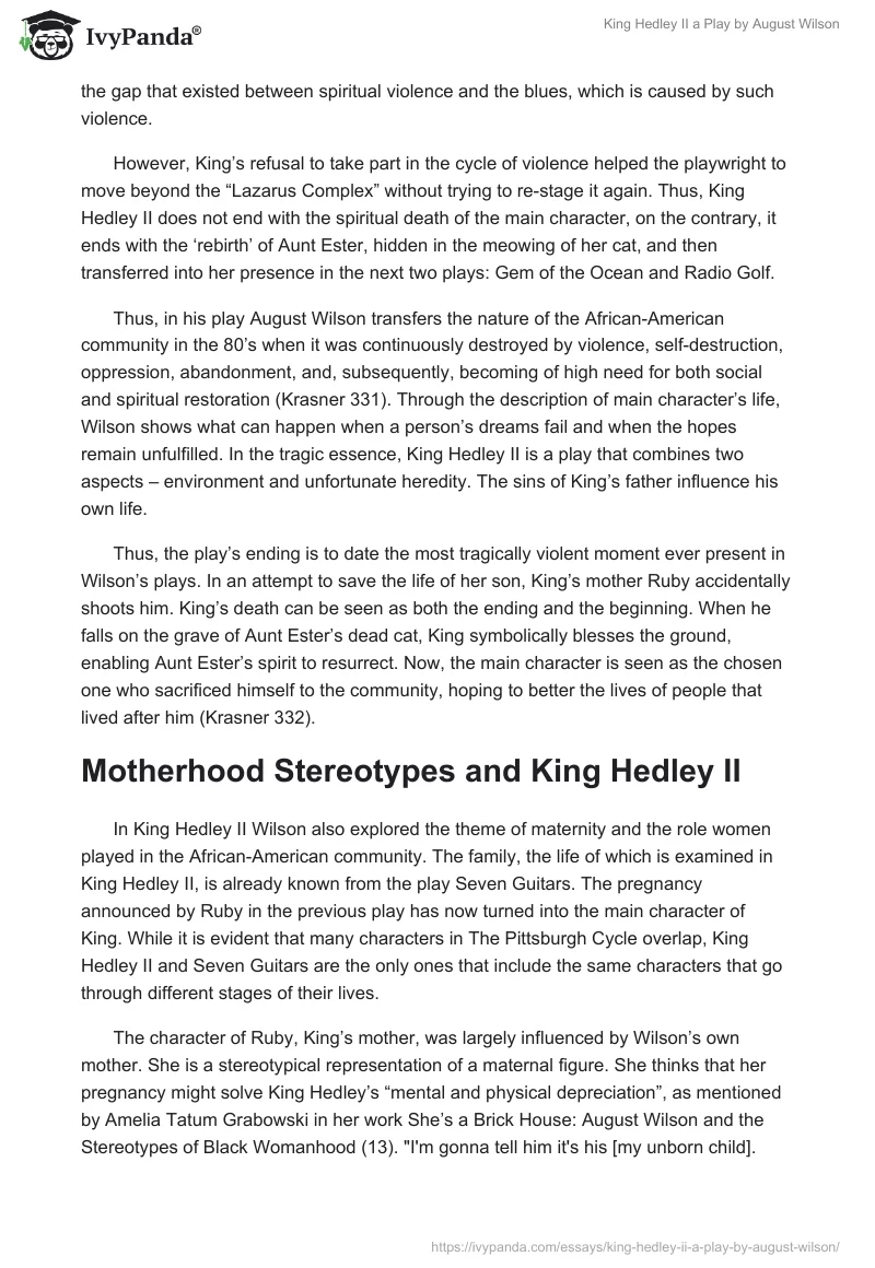 "King Hedley II" a Play by August Wilson. Page 2
