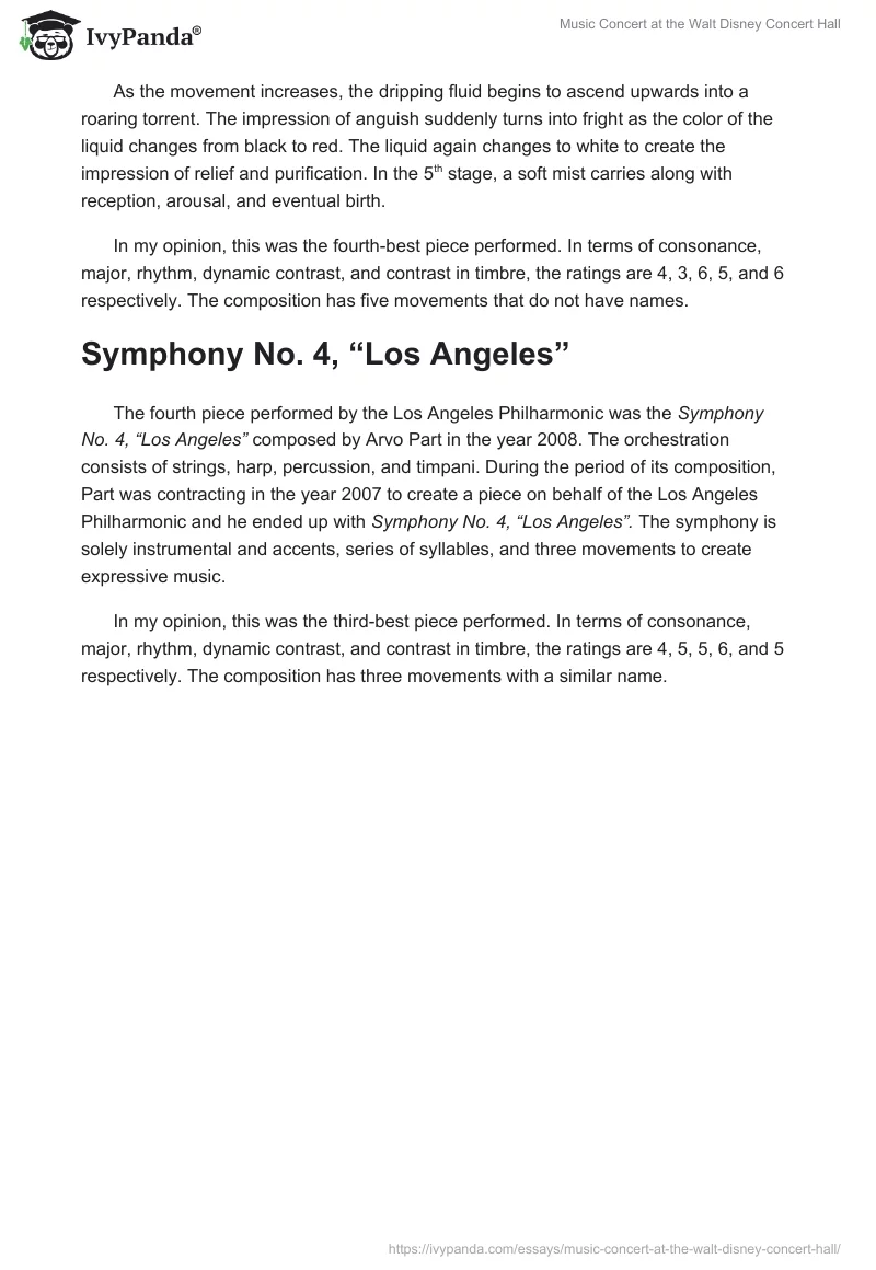 Music Concert at the Walt Disney Concert Hall. Page 3