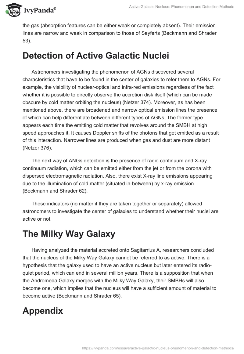 Active Galactic Nucleus: Phenomenon and Detection Methods. Page 3