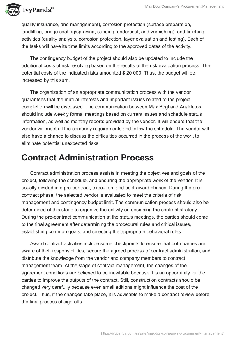 Max Bögl Company's Procurement Management. Page 3