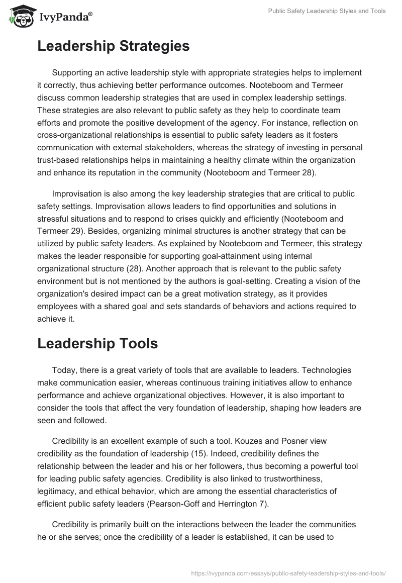 Public Safety Leadership Styles and Tools. Page 4