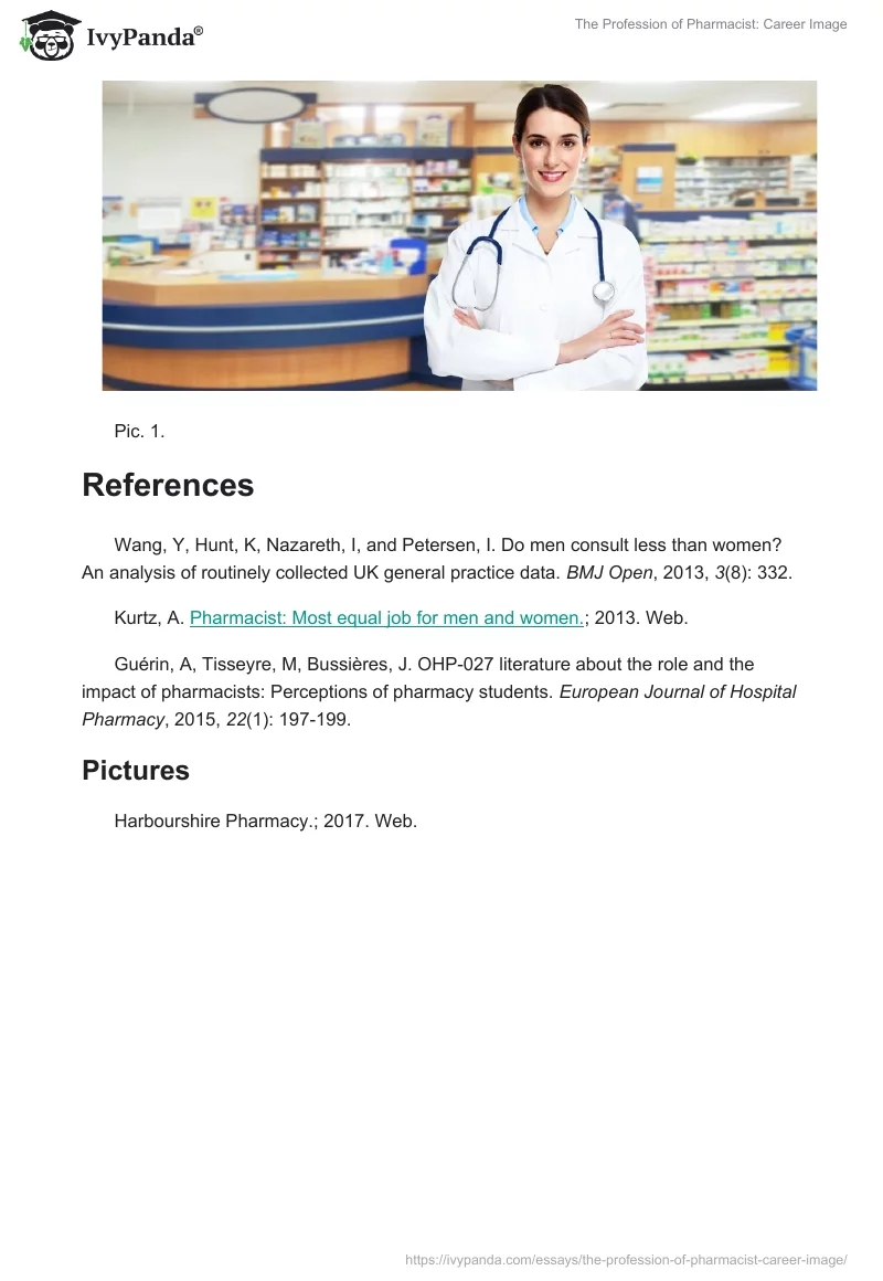 The Profession of Pharmacist: Career Image. Page 5
