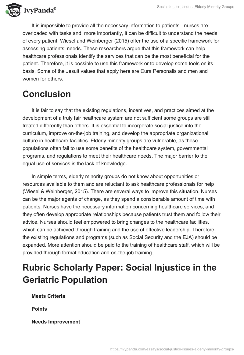 Social Justice Issues: Elderly Minority Groups. Page 3