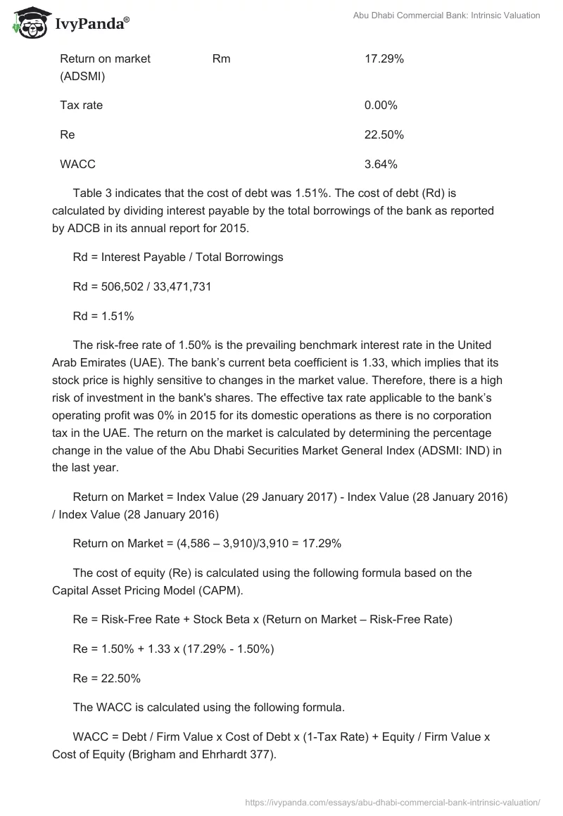 Abu Dhabi Commercial Bank: Intrinsic Valuation. Page 4