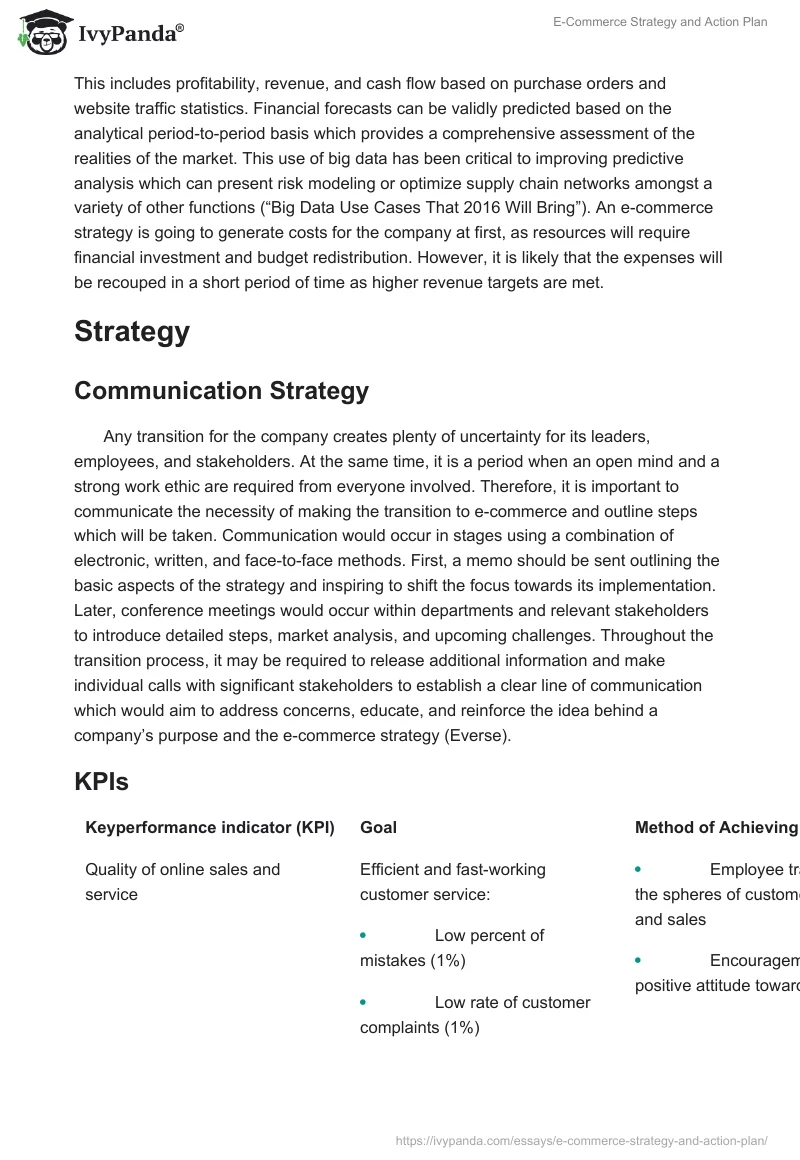 E-Commerce Strategy and Action Plan. Page 2