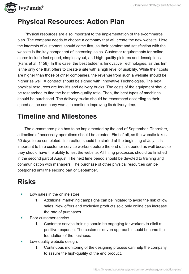 E-Commerce Strategy and Action Plan. Page 4
