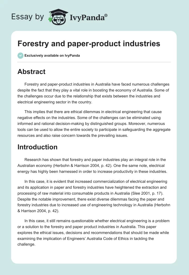 Forestry and paper-product industries. Page 1