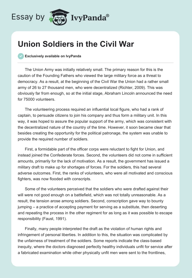 Union Soldiers in the Civil War. Page 1