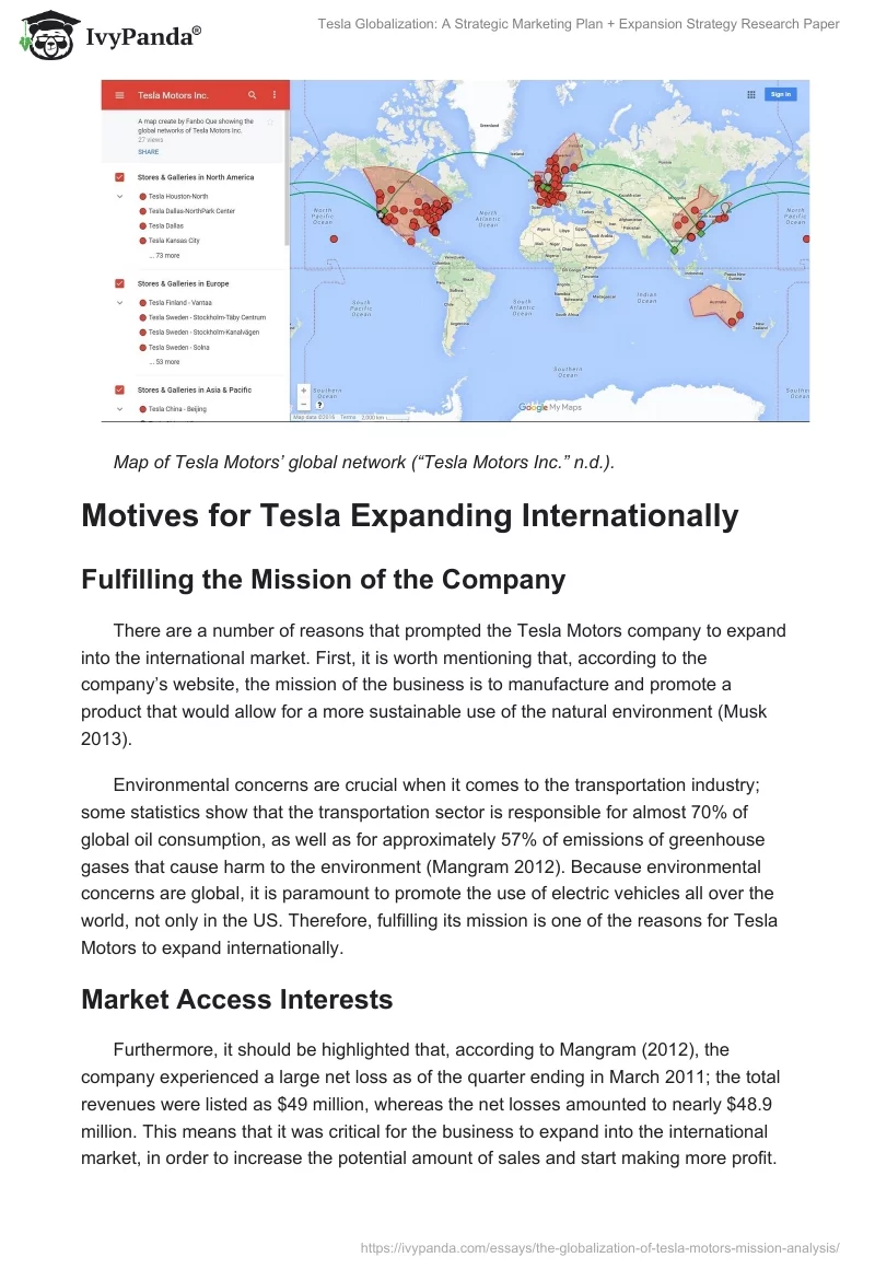 Tesla Globalization: A Strategic Marketing Plan + Expansion Strategy. Page 2
