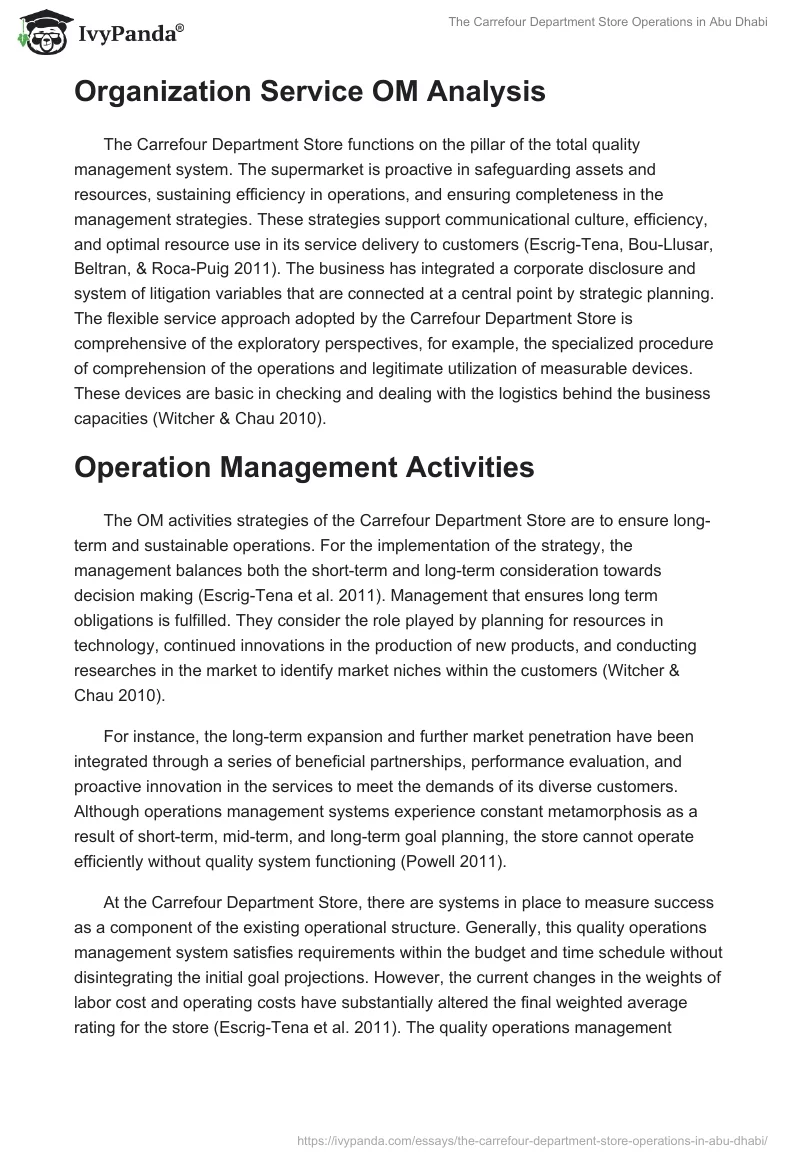 The Carrefour Department Store Operations in Abu Dhabi. Page 2