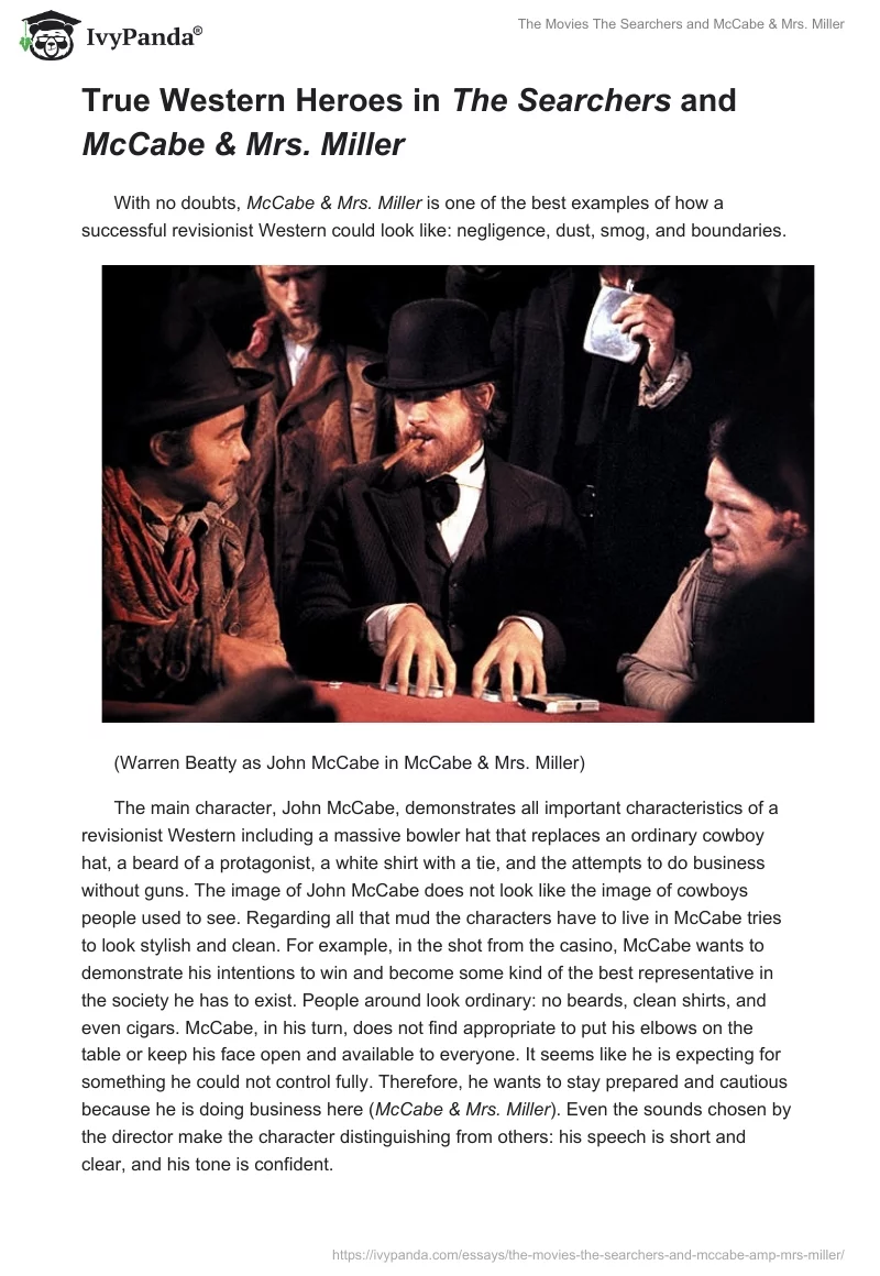 The Movies "The Searchers" and "McCabe & Mrs. Miller". Page 4