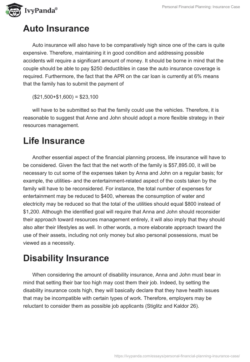 Personal Financial Planning: Insurance Case. Page 2