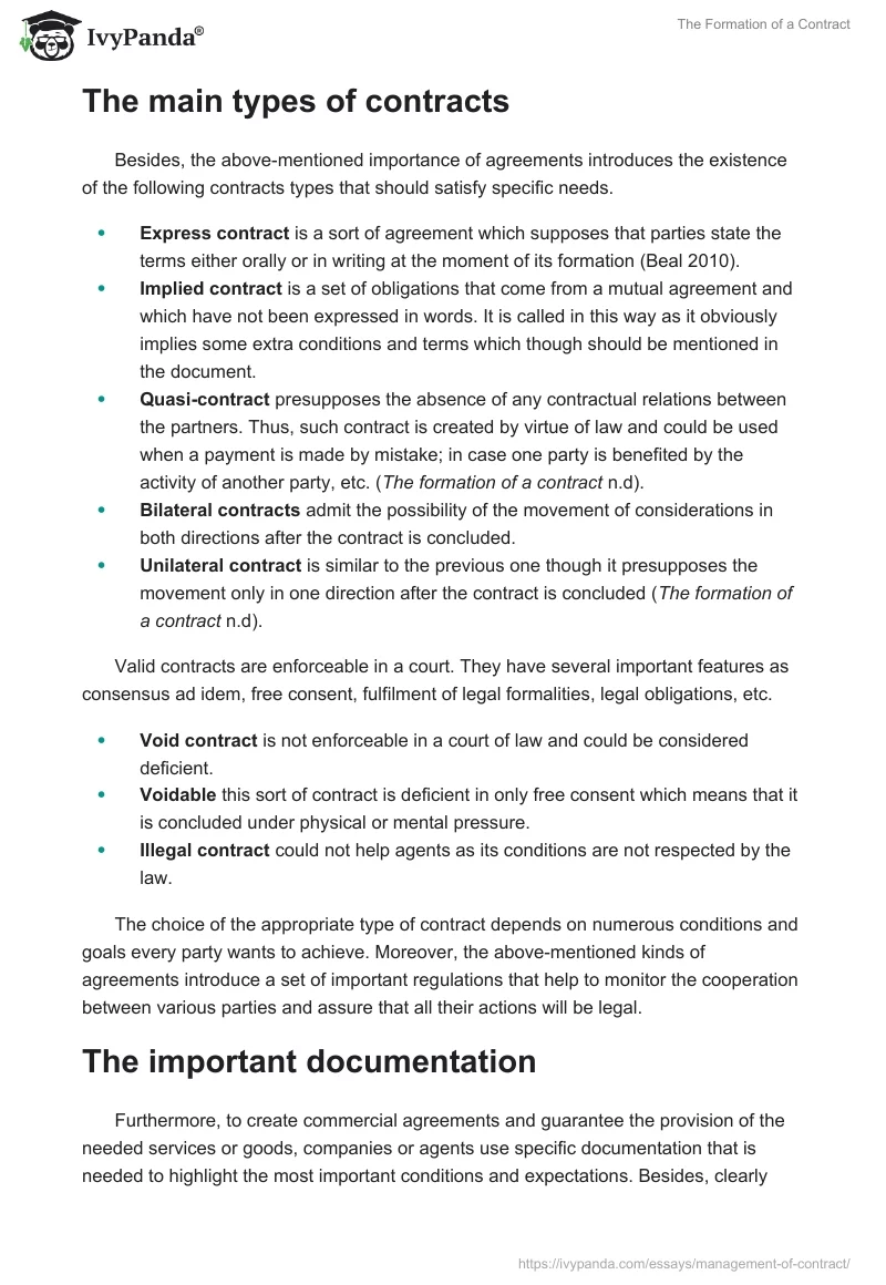 The Formation of a Contract. Page 2