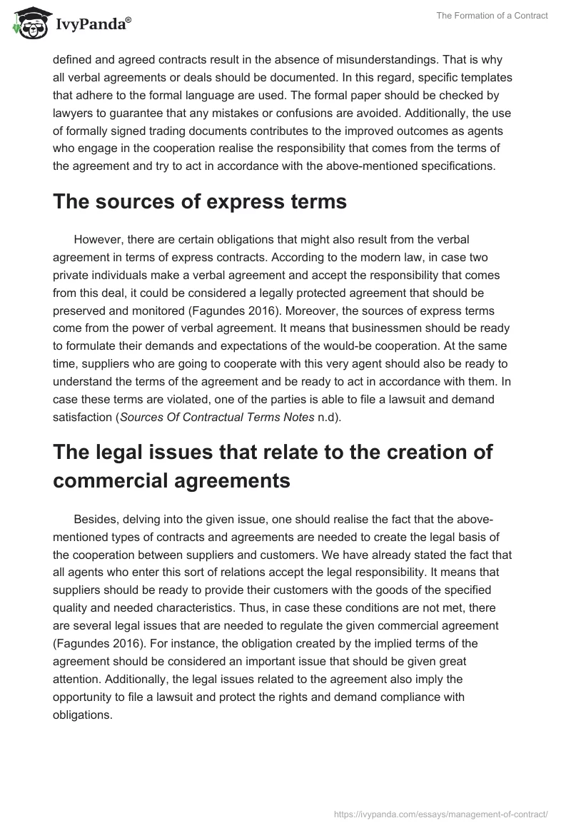 The Formation of a Contract. Page 3