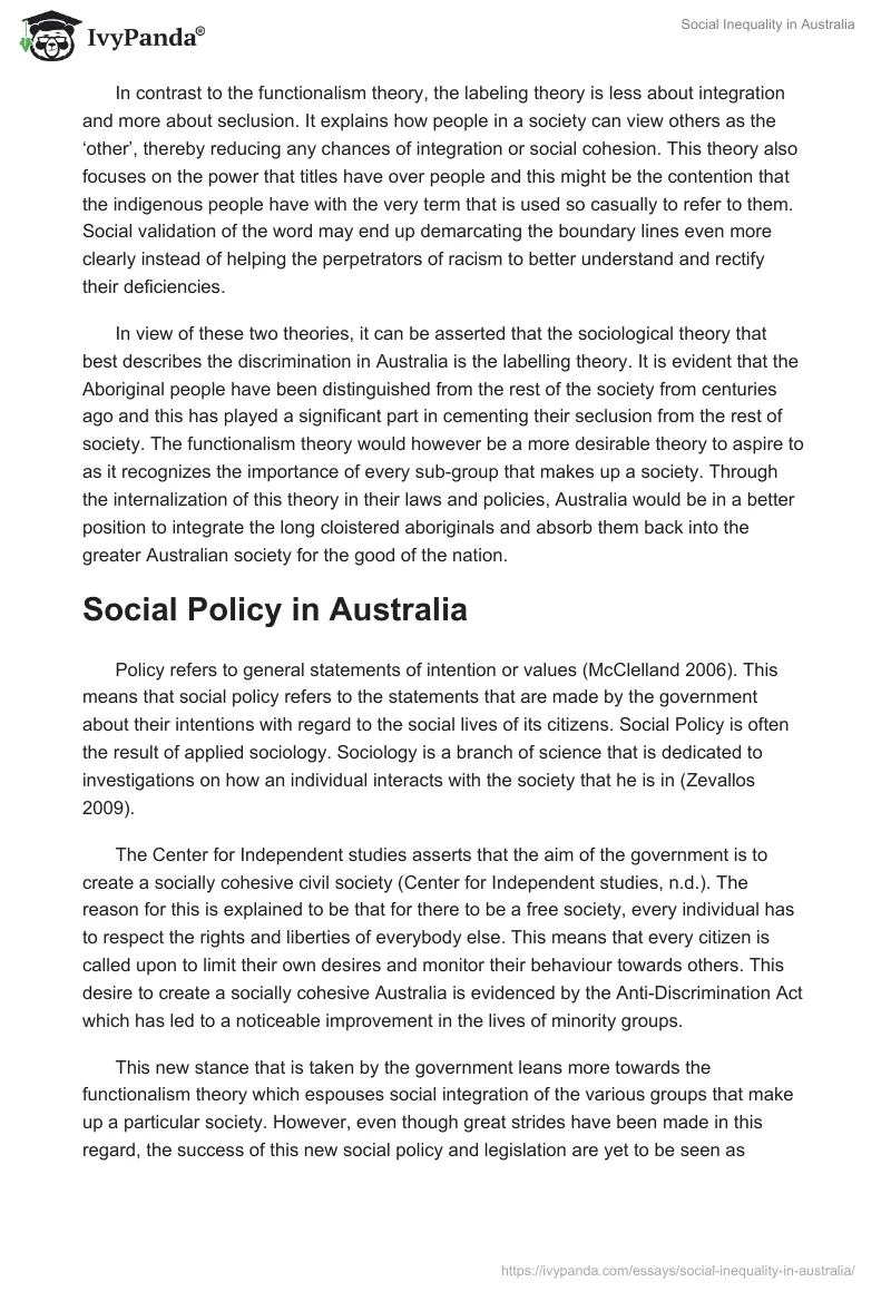 Social Inequality in Australia. Page 3