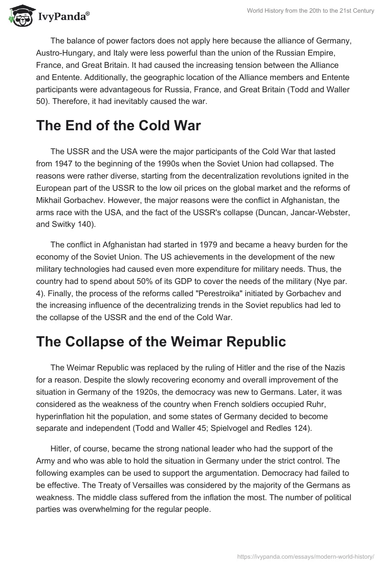 World History From the 20th to the 21st Century. Page 3