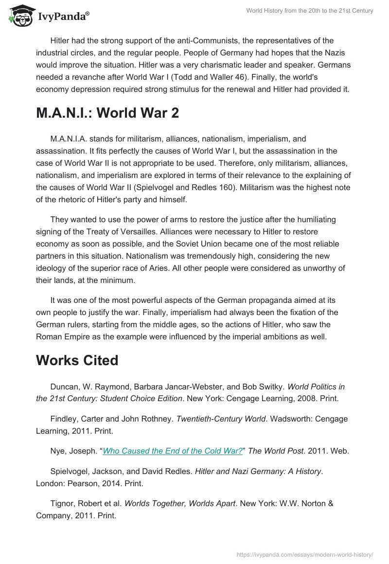 World History From the 20th to the 21st Century. Page 4