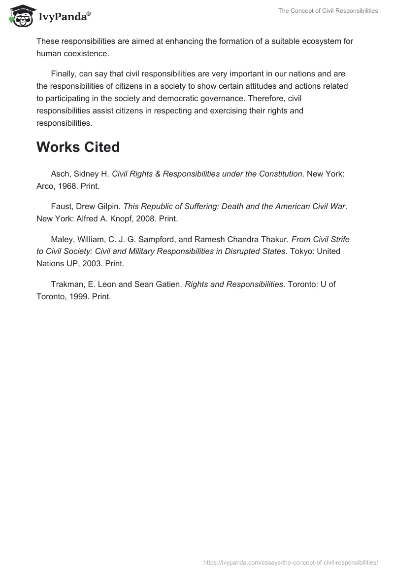 The Concept of Civil Responsibilities. Page 3