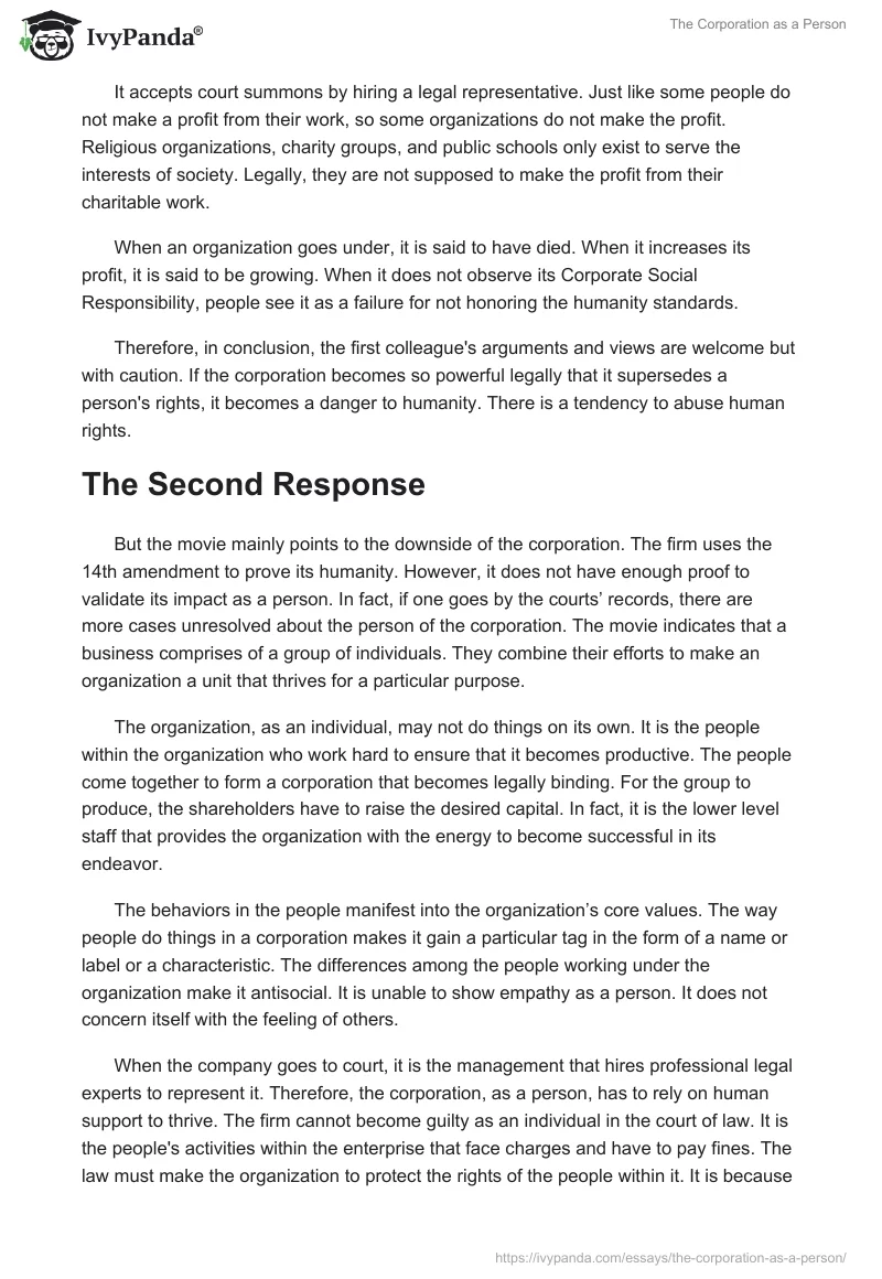 The Corporation as a Person. Page 2