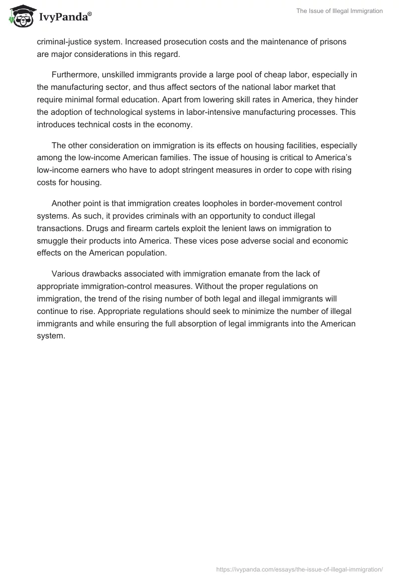 The Issue of Illegal Immigration. Page 2