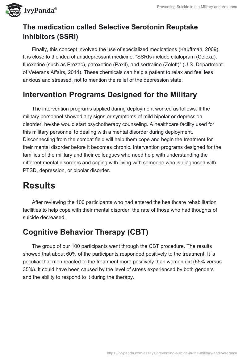 Preventing Suicide in the Military and Veterans. Page 4