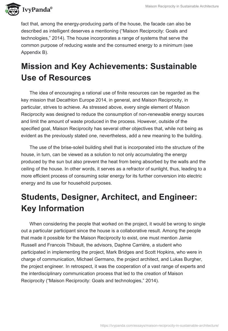 Maison Reciprocity in Sustainable Architecture. Page 2