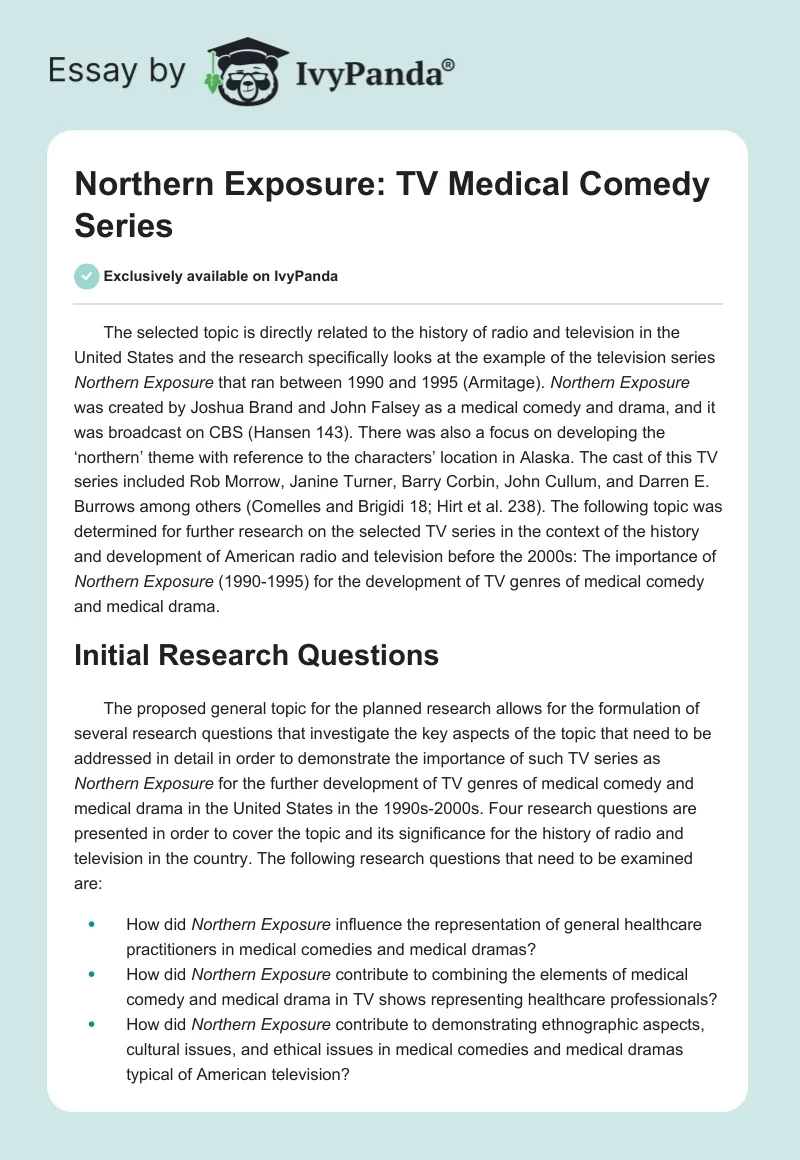 Northern Exposure: TV Medical Comedy Series. Page 1