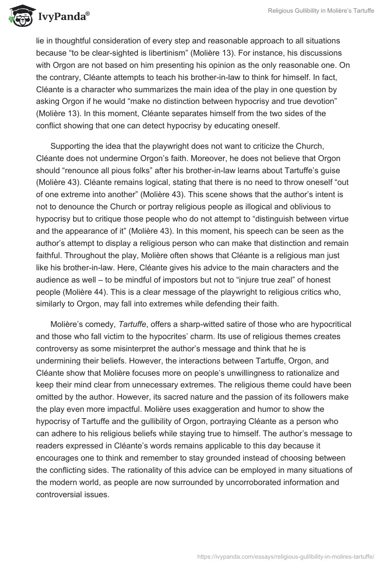 Religious Gullibility in Molière’s Tartuffe. Page 3