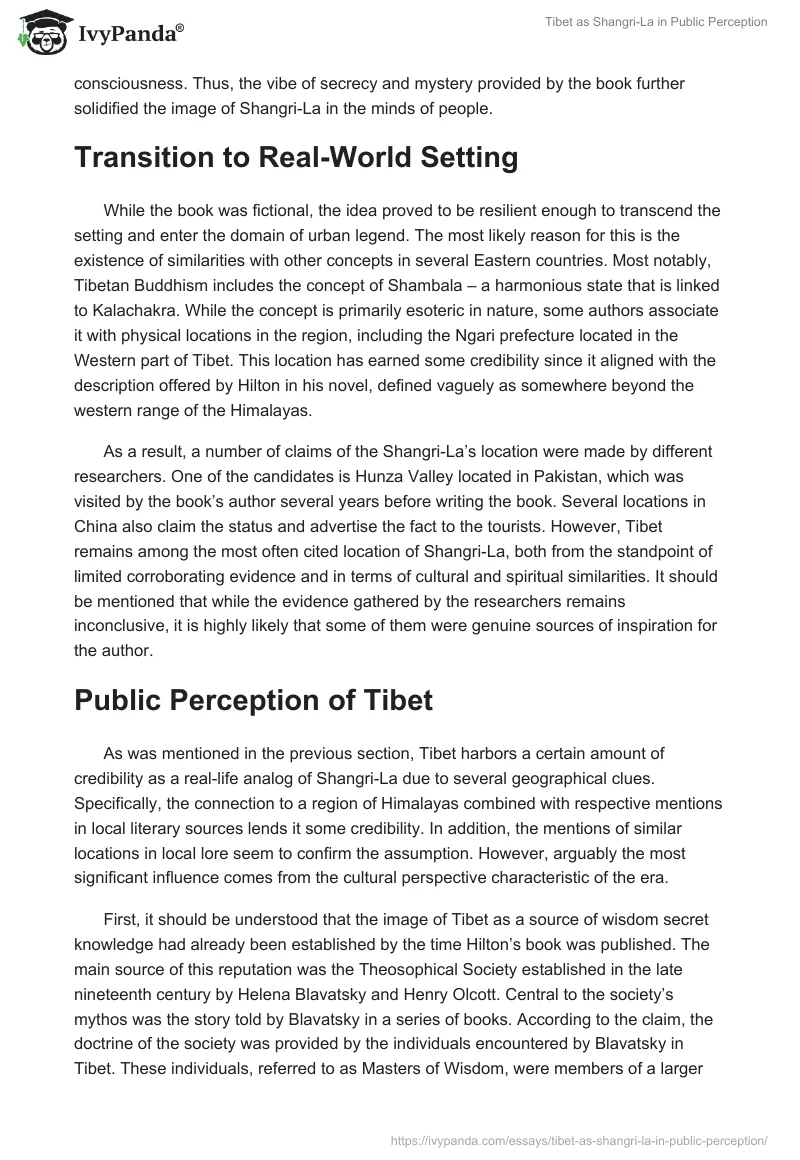 Tibet as Shangri-La in Public Perception. Page 2