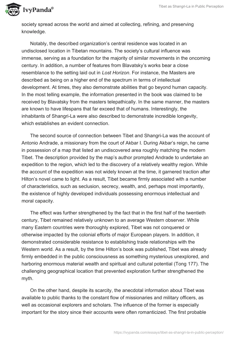 Tibet as Shangri-La in Public Perception. Page 3