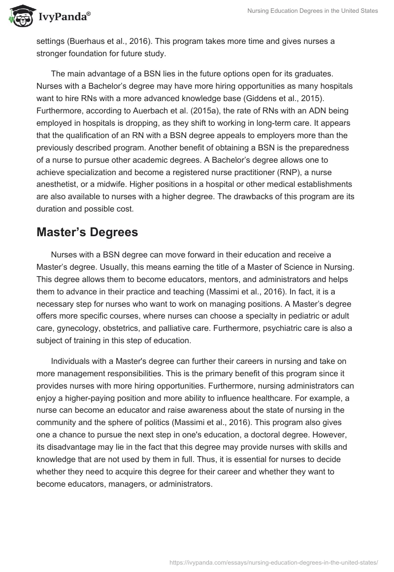 Nursing Education Degrees in the United States. Page 3