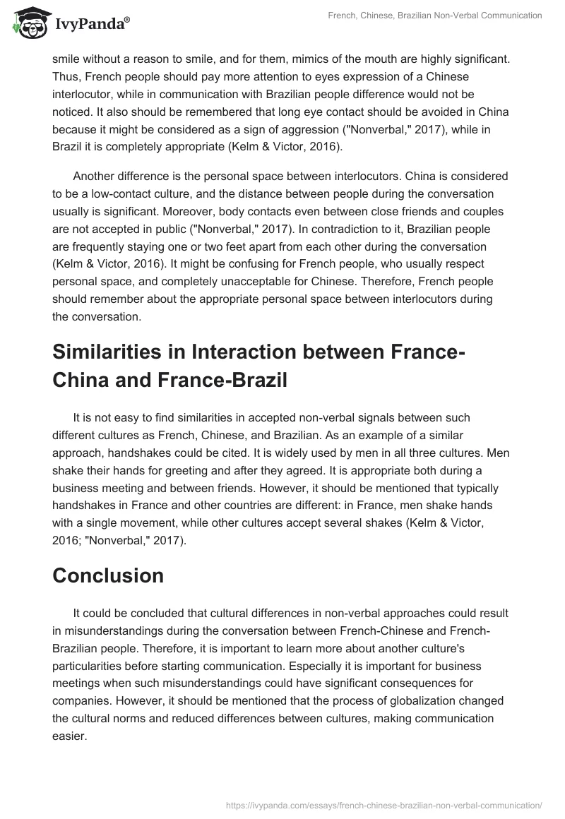 French, Chinese, Brazilian Non-Verbal Communication. Page 2