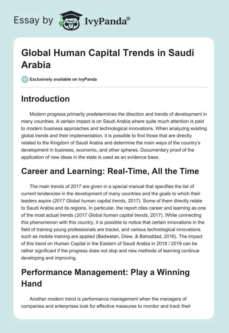 Global Human Capital Trends in Saudi Arabia. Page 1