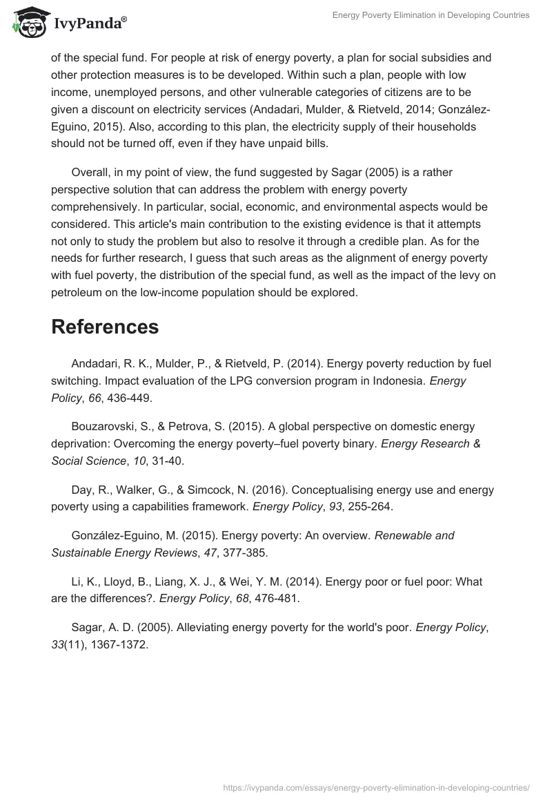 Energy Poverty Elimination in Developing Countries. Page 2
