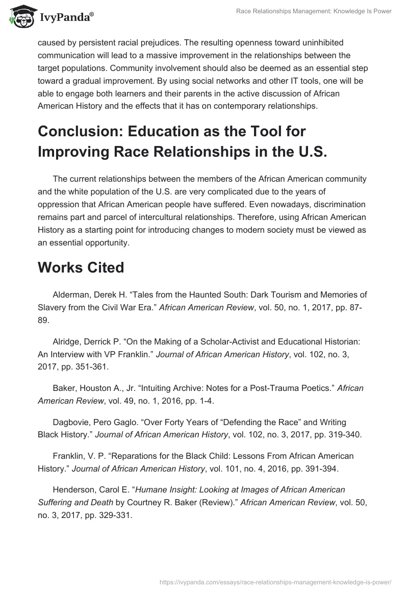 Race Relationships Management: Knowledge Is Power. Page 3