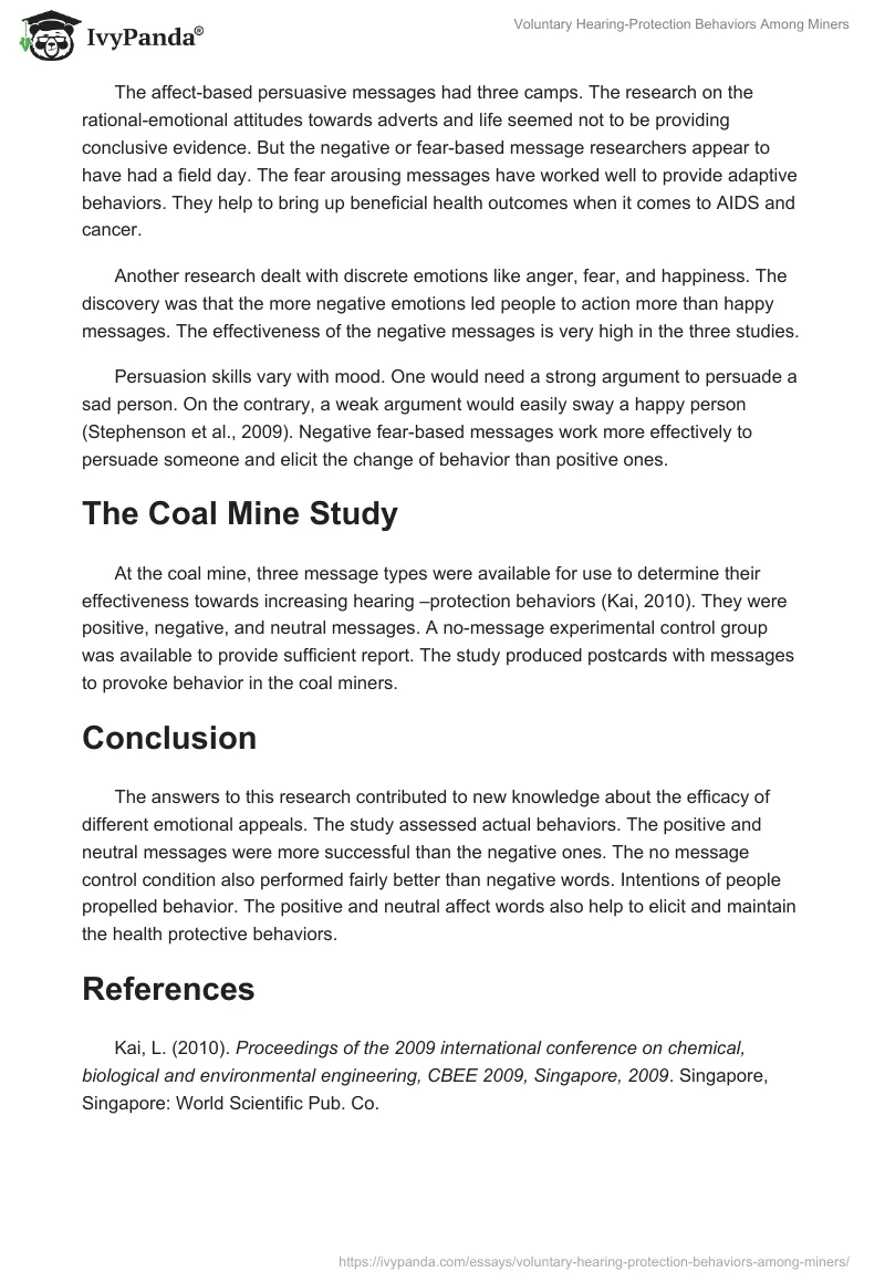 Voluntary Hearing-Protection Behaviors Among Miners. Page 2