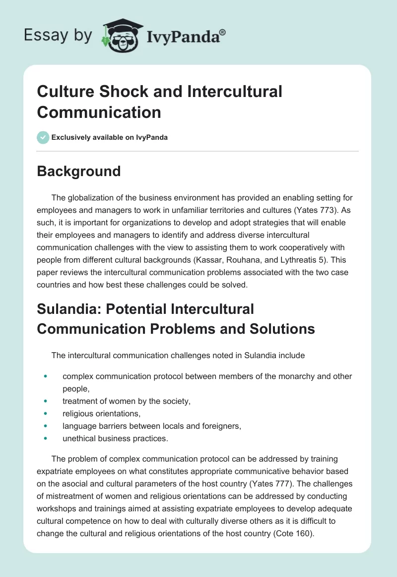 Culture Shock and Intercultural Communication. Page 1