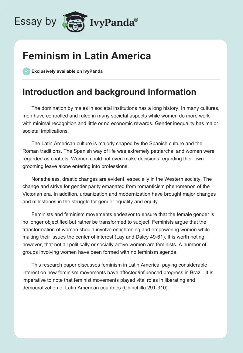Feminism in Latin America. Page 1